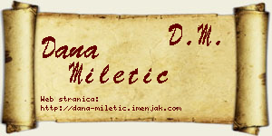 Dana Miletić vizit kartica